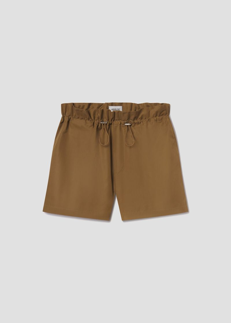 Lydia Pull On Gather Short in Khaki