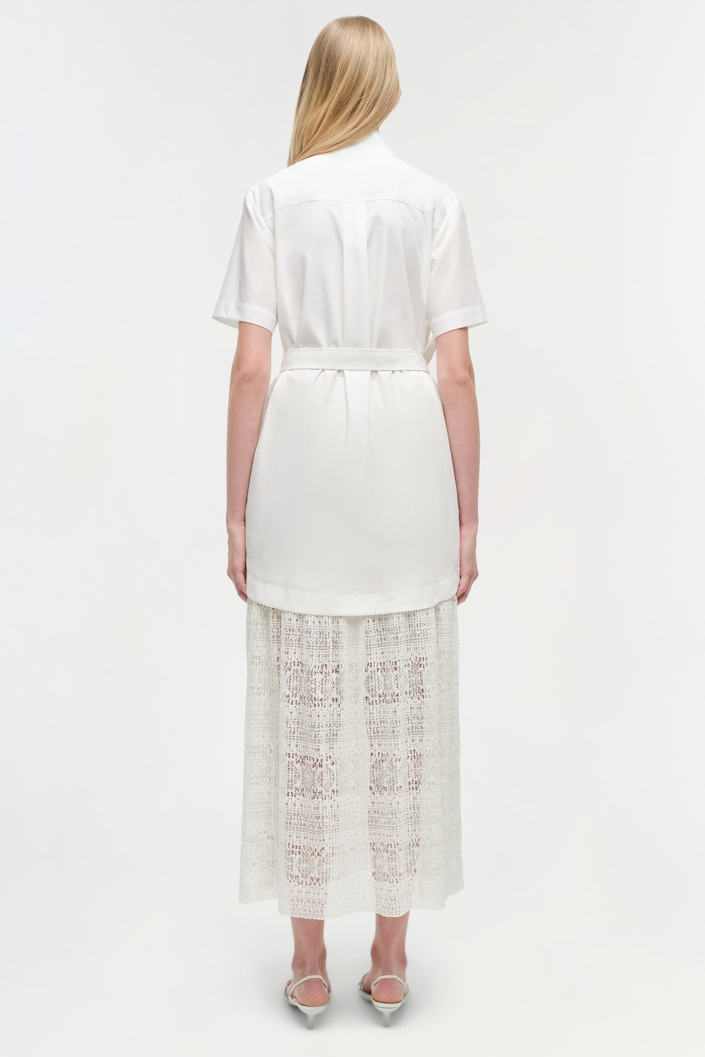 Jenner Lace Midi Shirt Dress