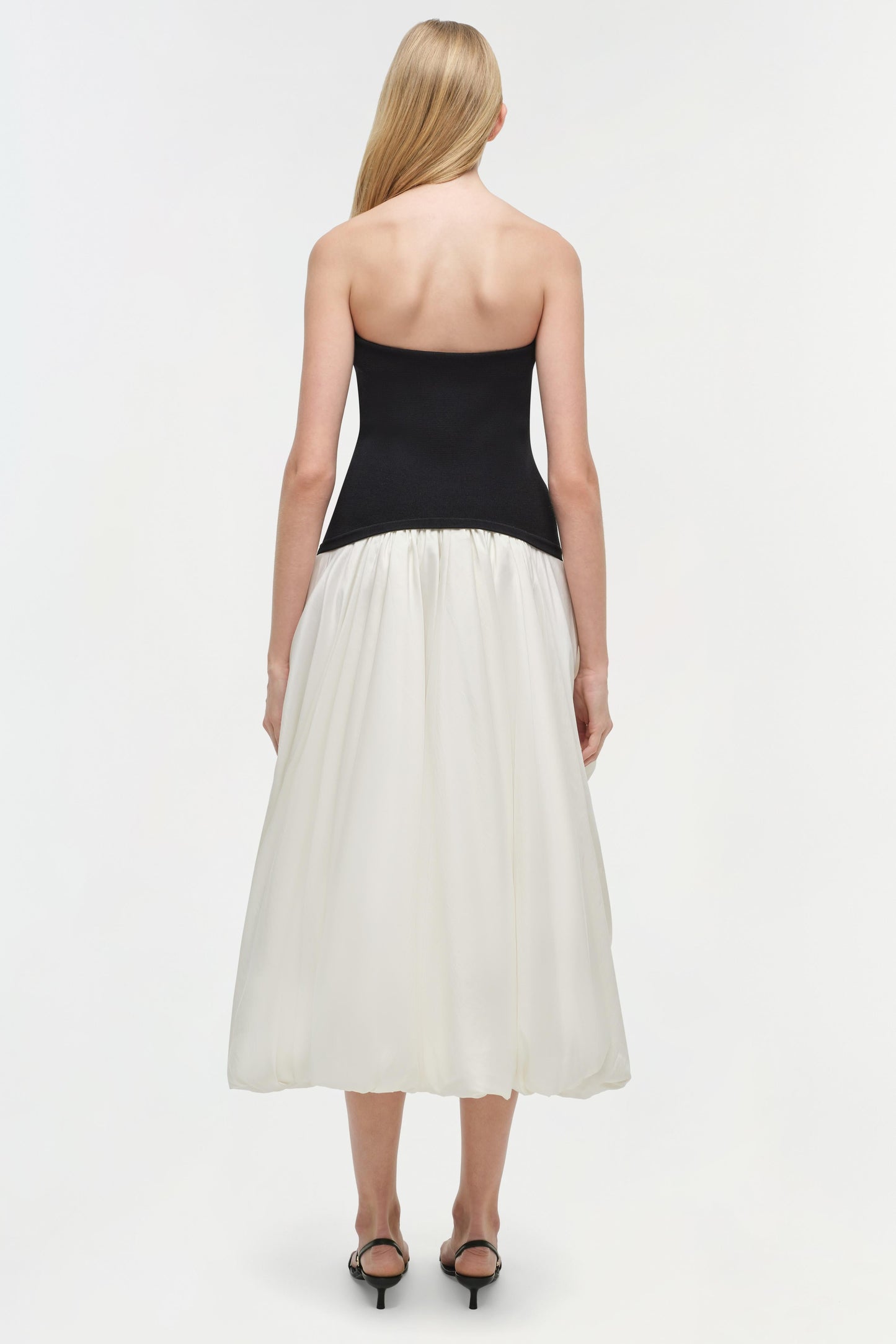 Izzy Strapless Taffeta Midi Dress
