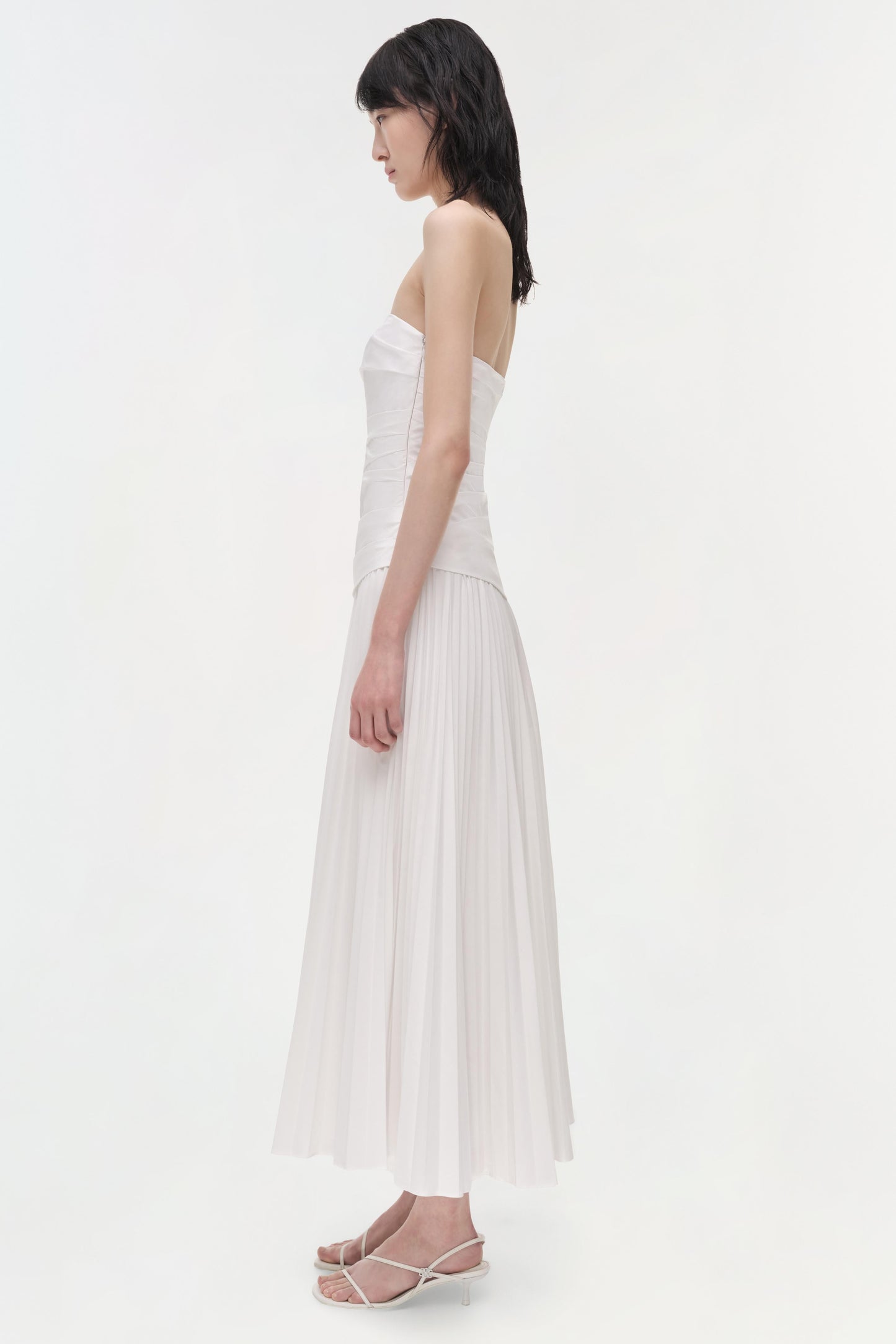 Arie Strapless Cotton Midi Dress