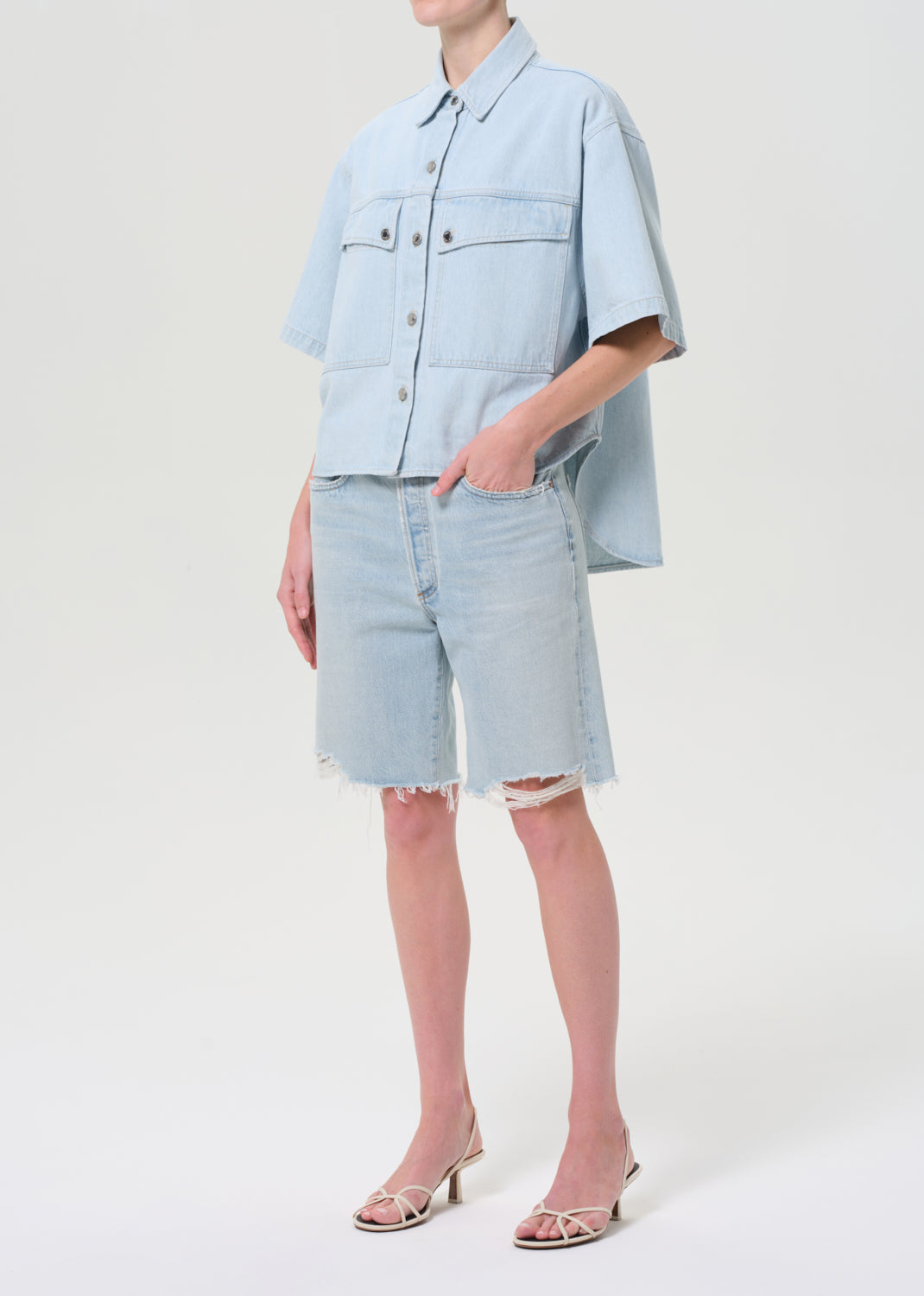 Enora High Low Shirt in Alcove