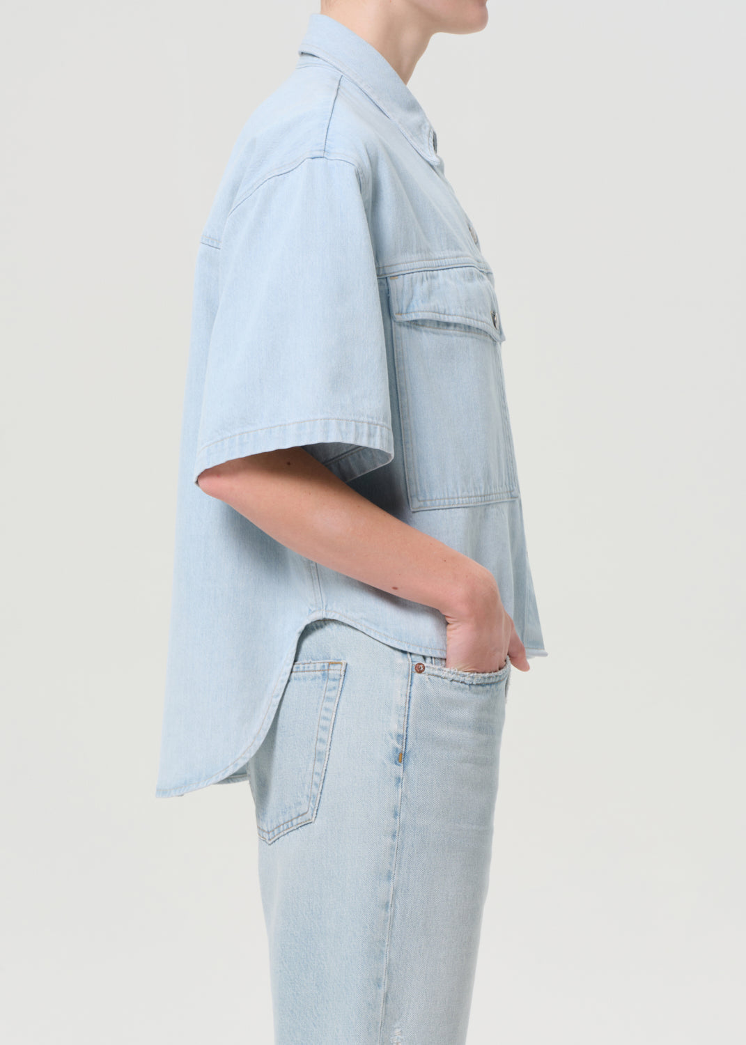 Enora High Low Shirt in Alcove