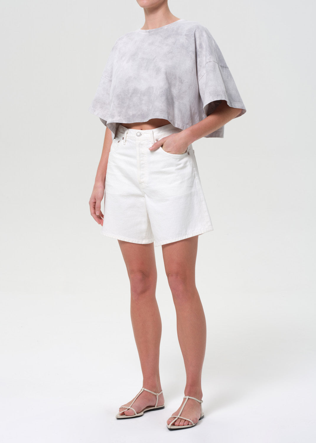 Arli Oversized Cropped Tee in Turbine