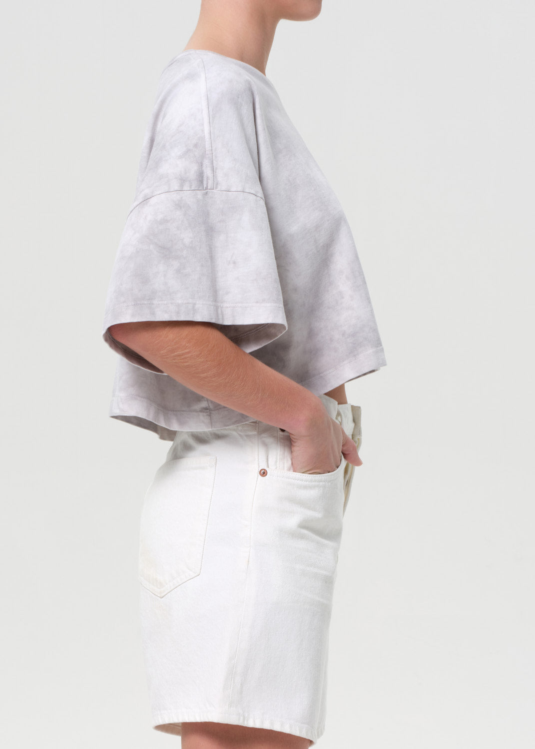 Arli Oversized Cropped Tee in Turbine
