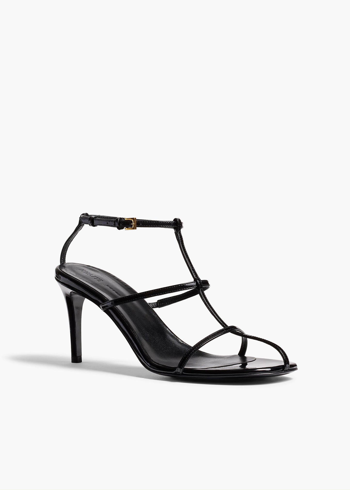 Cage Sandal in Black Patent Leather