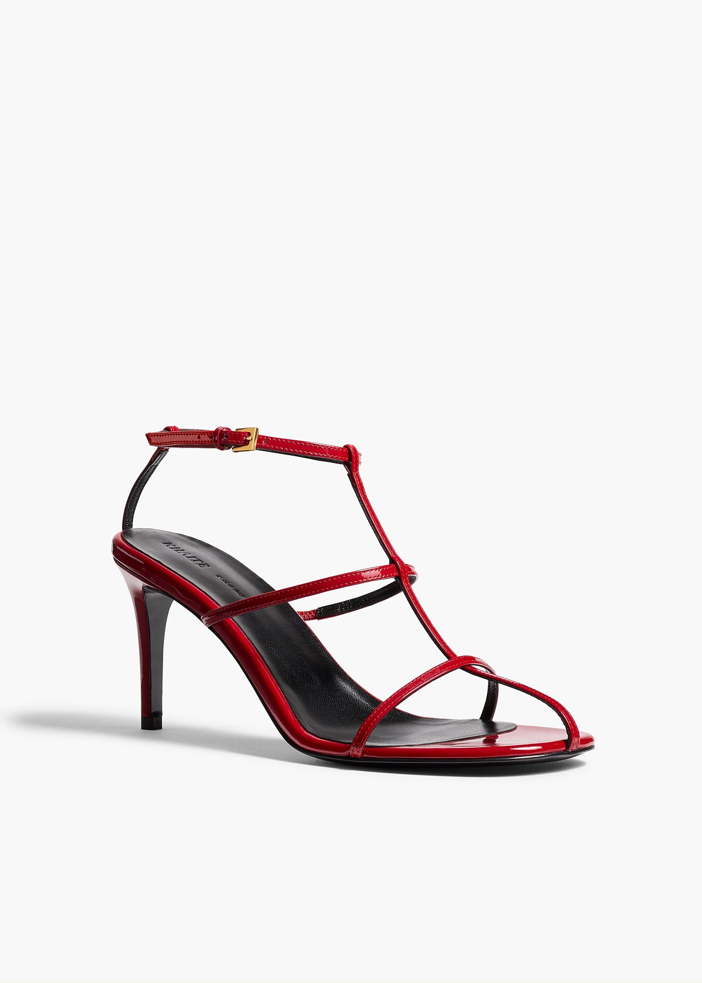 Cage Sandal in Fire Red Patent Leather