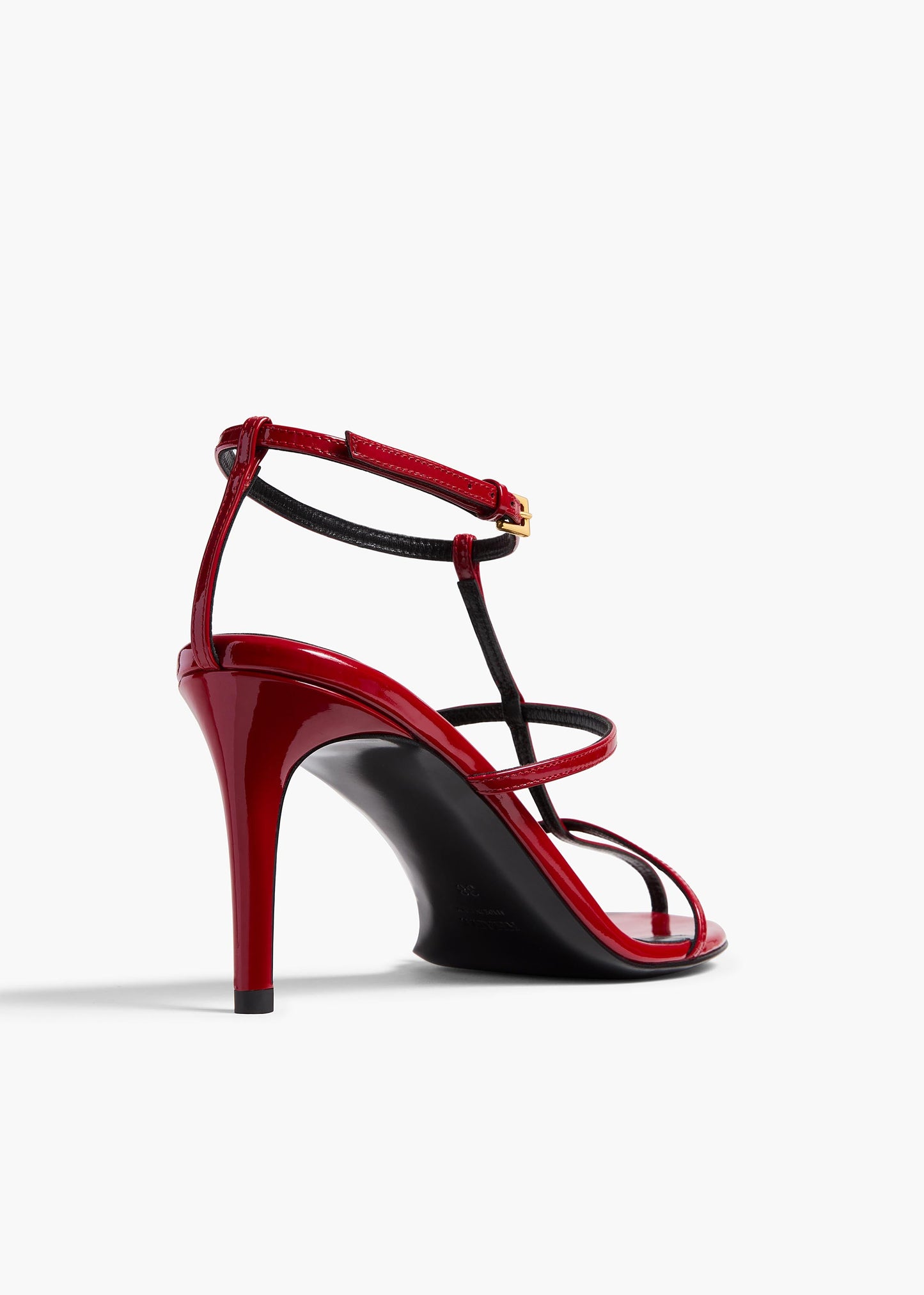 Cage Sandal in Fire Red Patent Leather