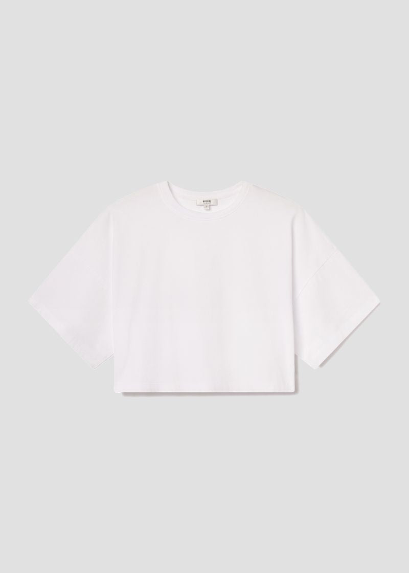 Arli Oversized Cropped Tee in White