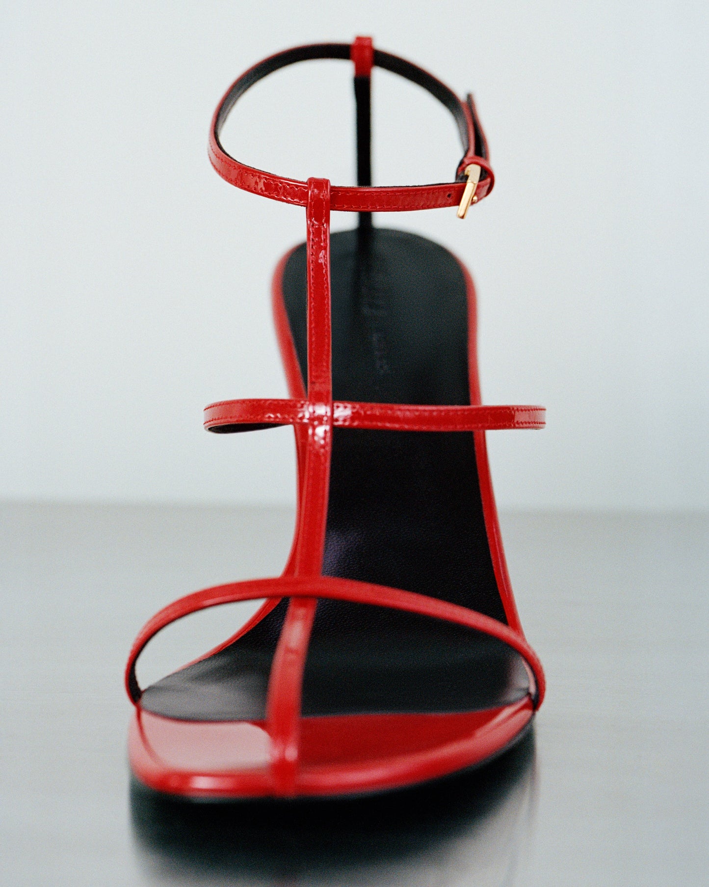 Cage Sandal in Fire Red Patent Leather