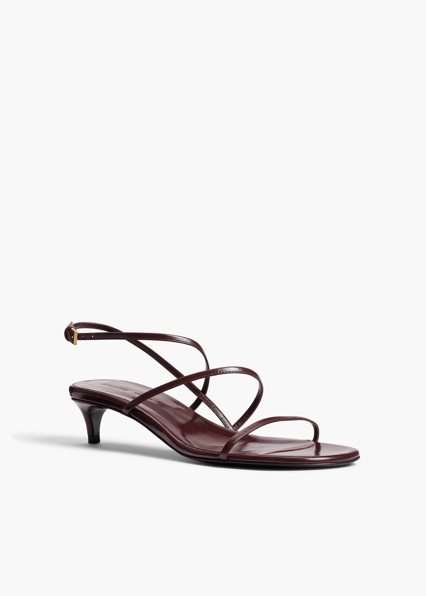 Loop Kitten Heel Sandal in Red Wine Leather