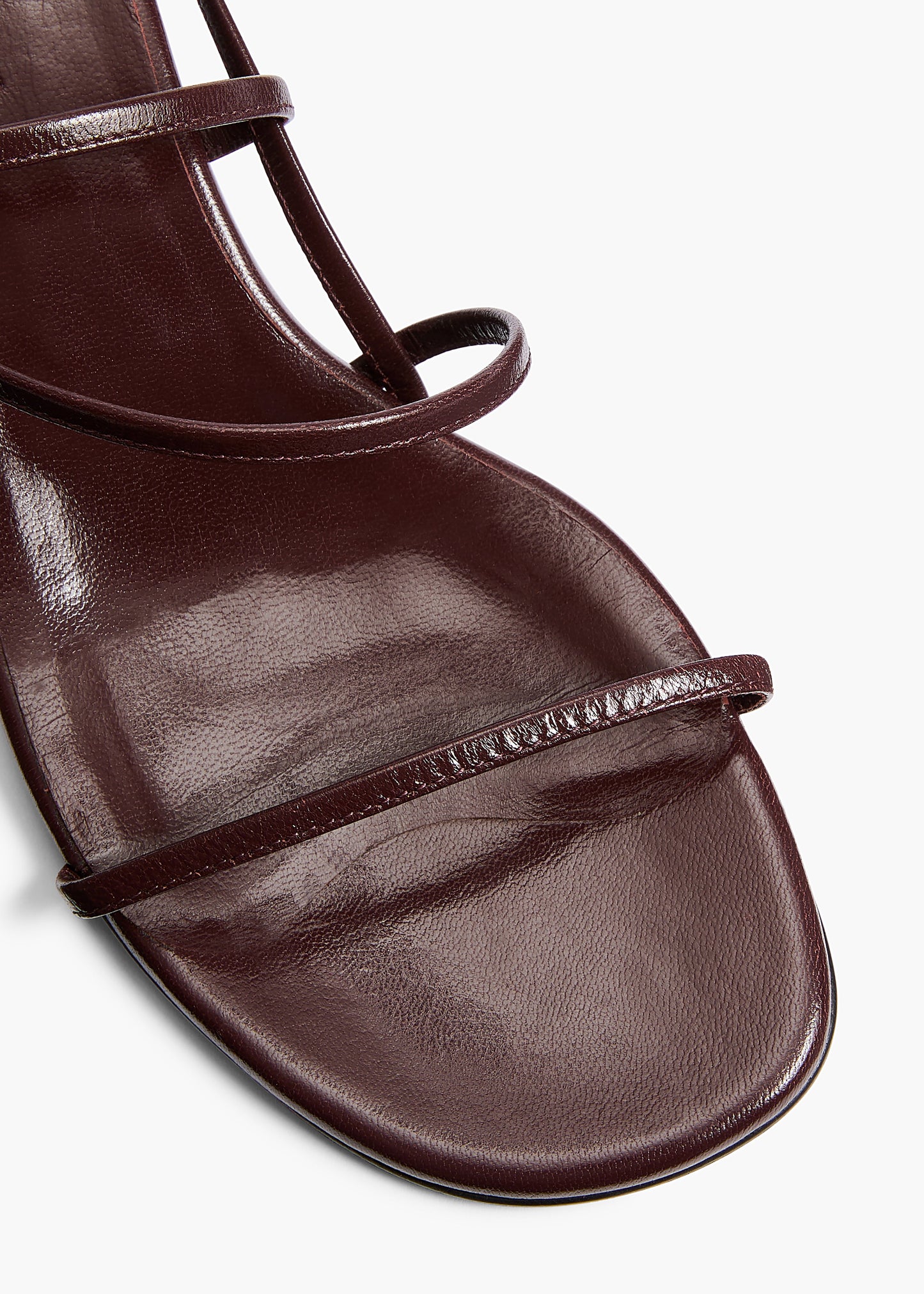 Loop Kitten Heel Sandal in Red Wine Leather