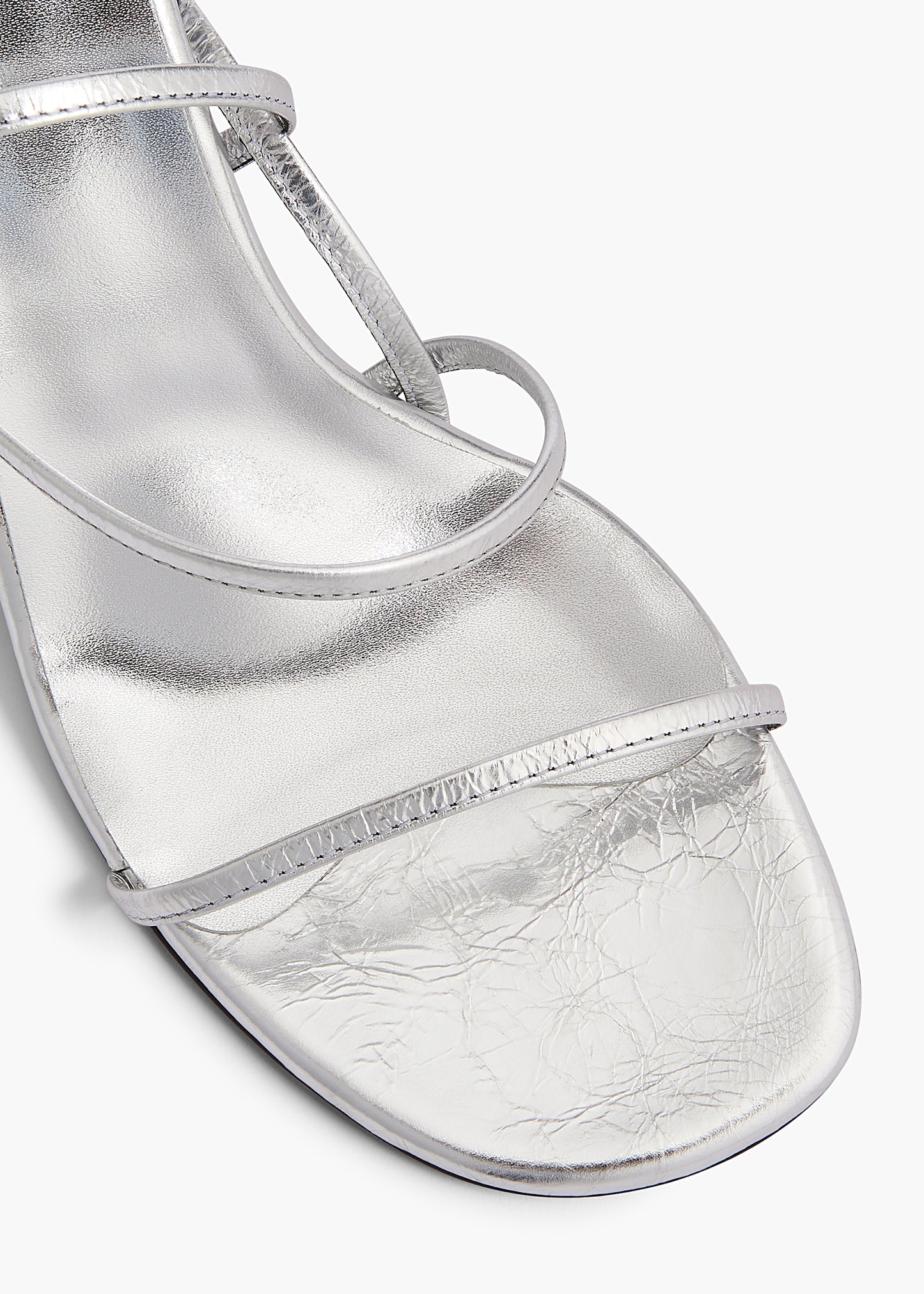 Loop Sandal in SIlver Metallic Leather