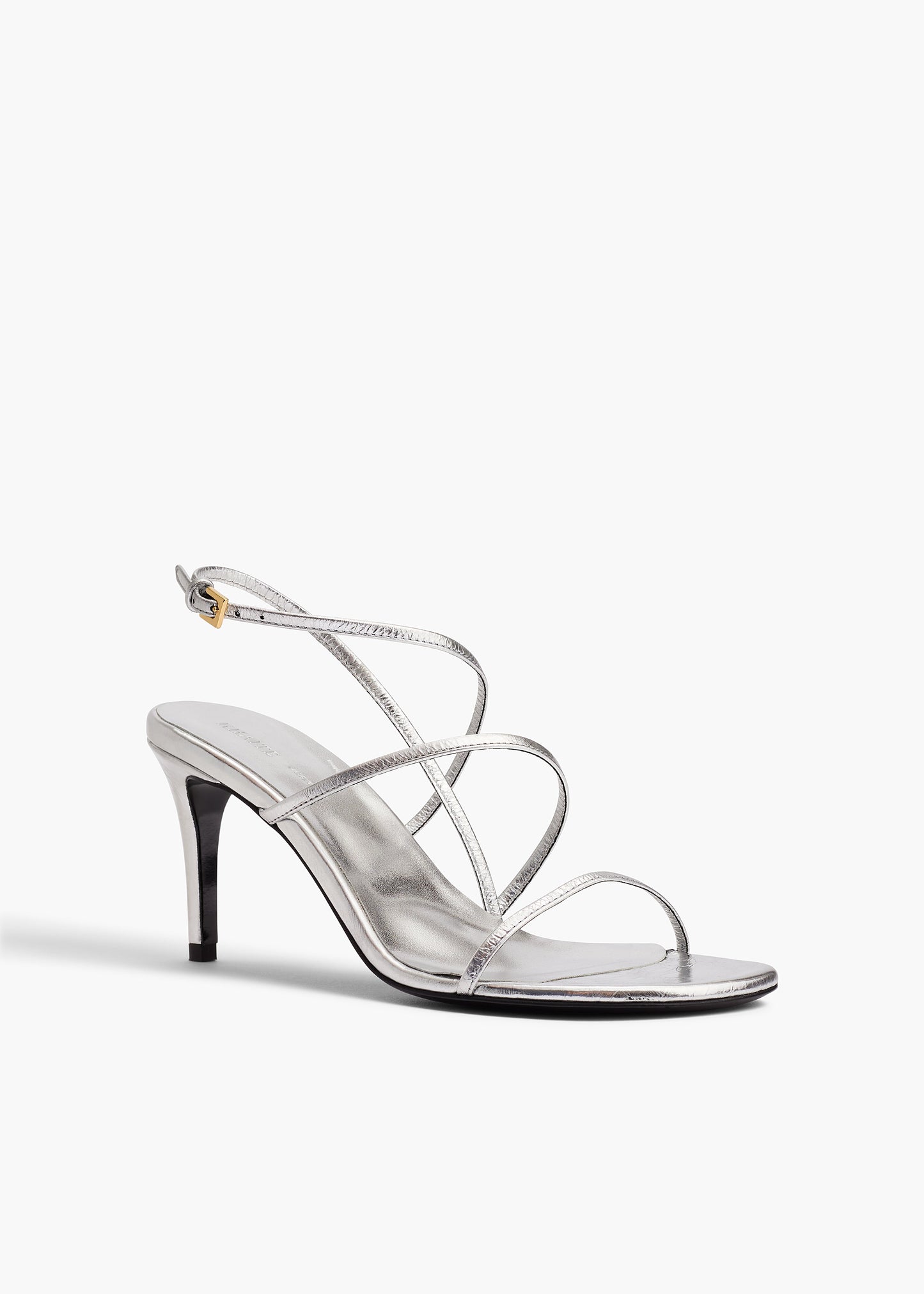 Loop Sandal in SIlver Metallic Leather