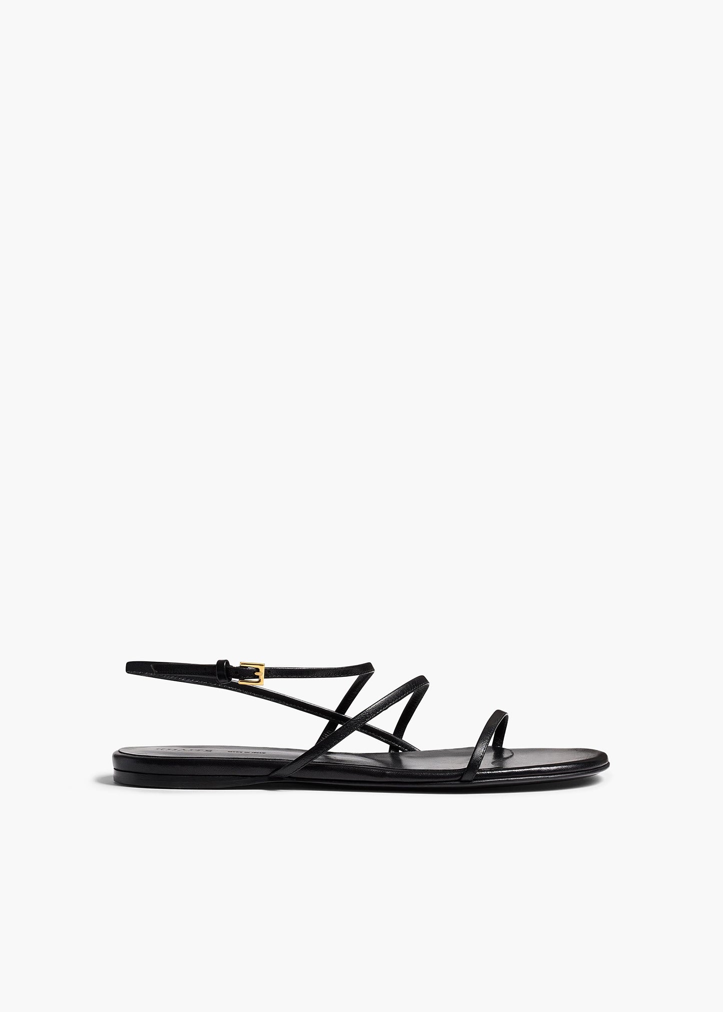 Loop Flat Sandal in Black Leather
