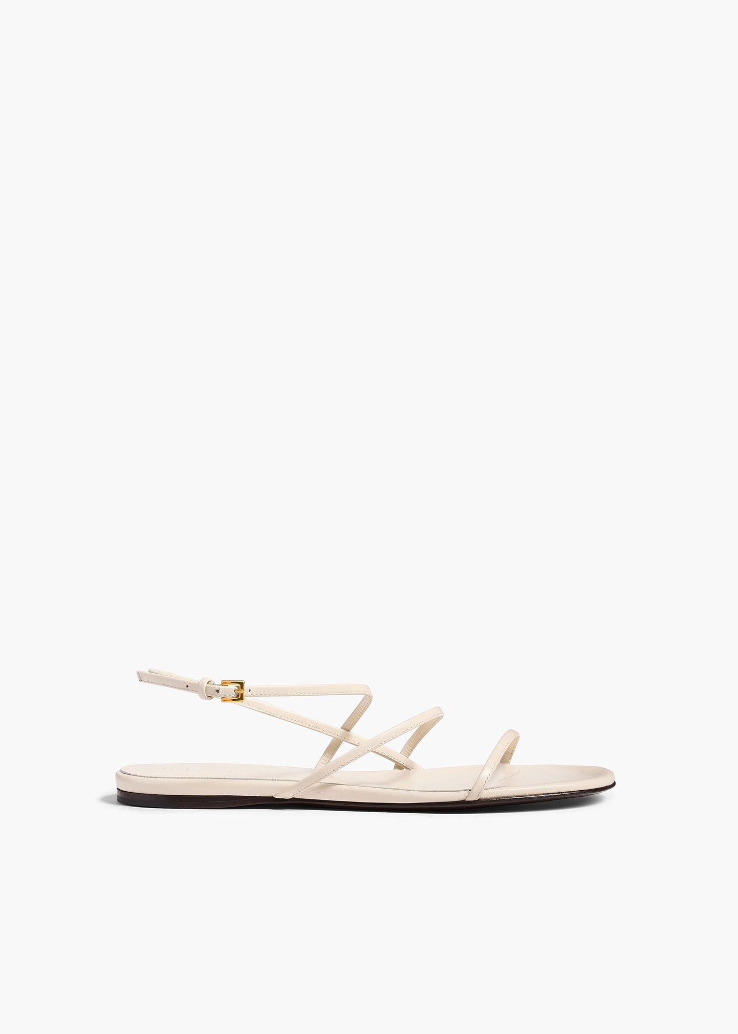 Loop Flat Sandal in Cream Leather
