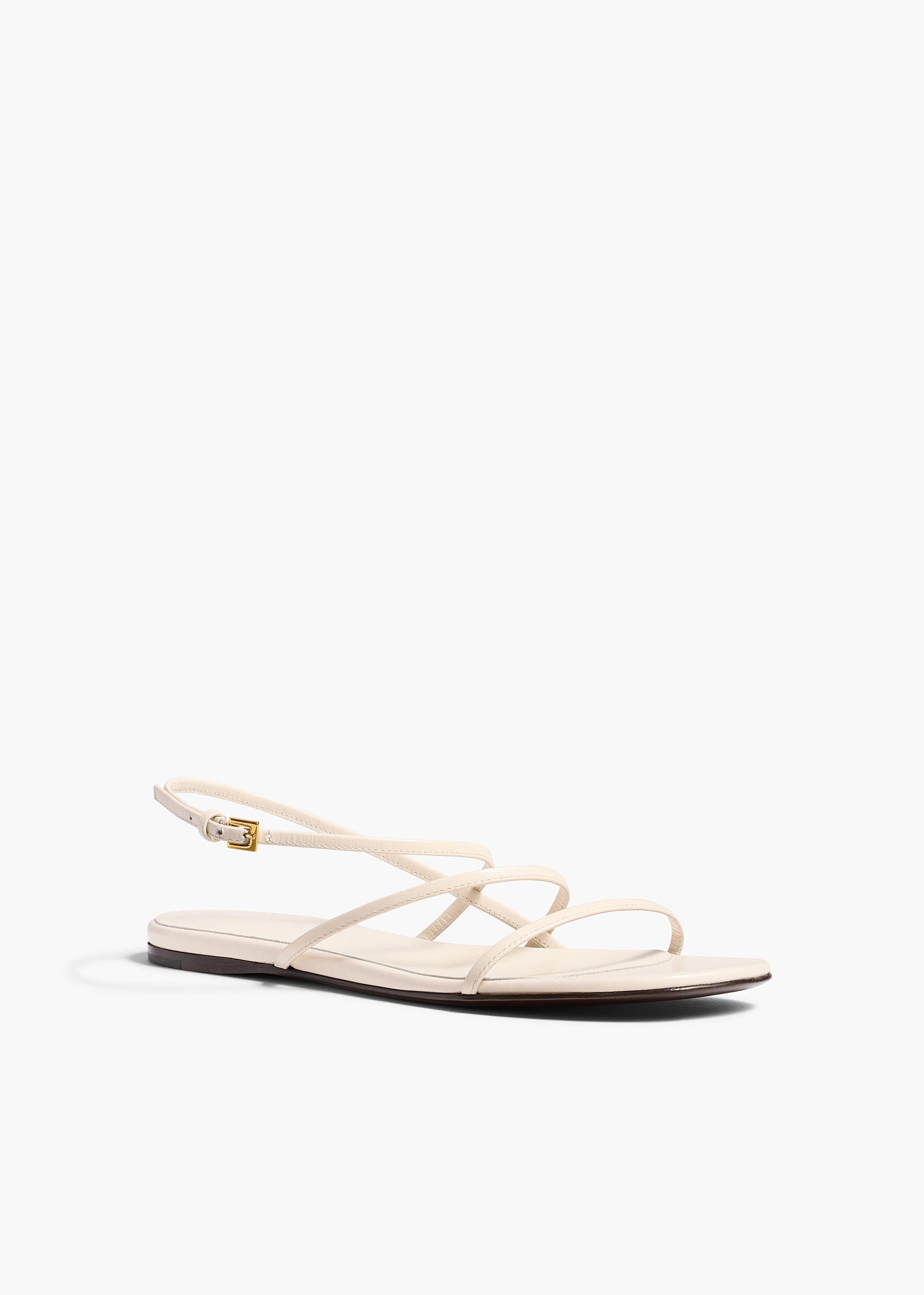 Loop Flat Sandal in Cream Leather