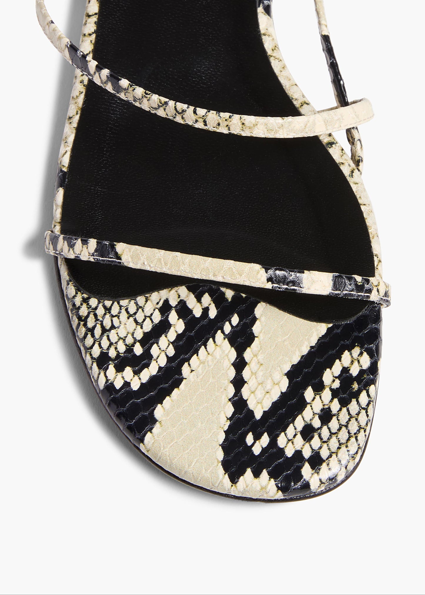 Loop Flat Sandal in Natural Python-Embossed Leather