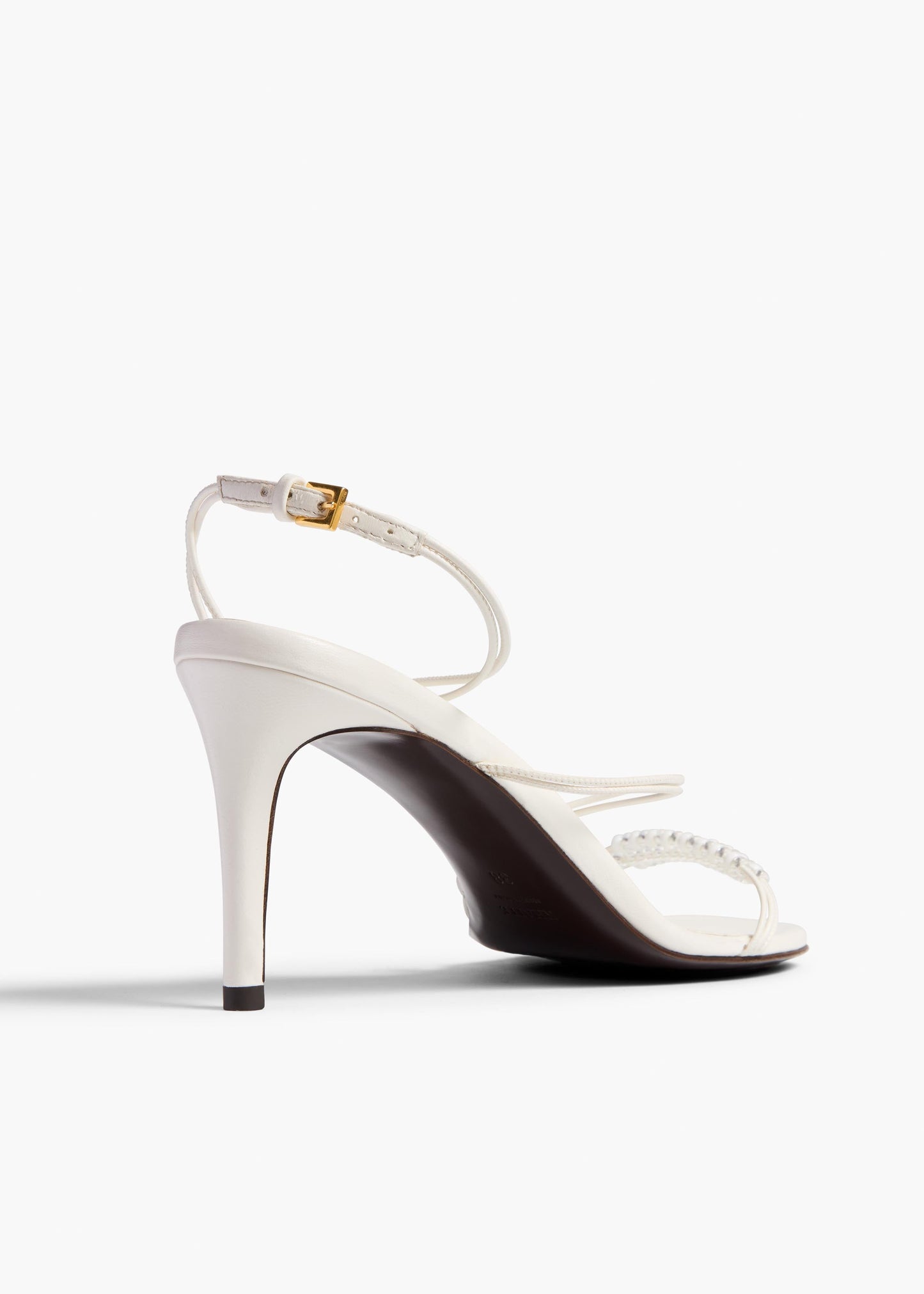 Loop Sandal with Beads in Optic White Leather