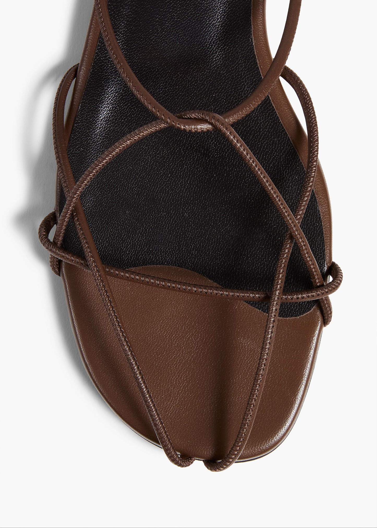 Loulou Flat Sandal in Cigar Leather