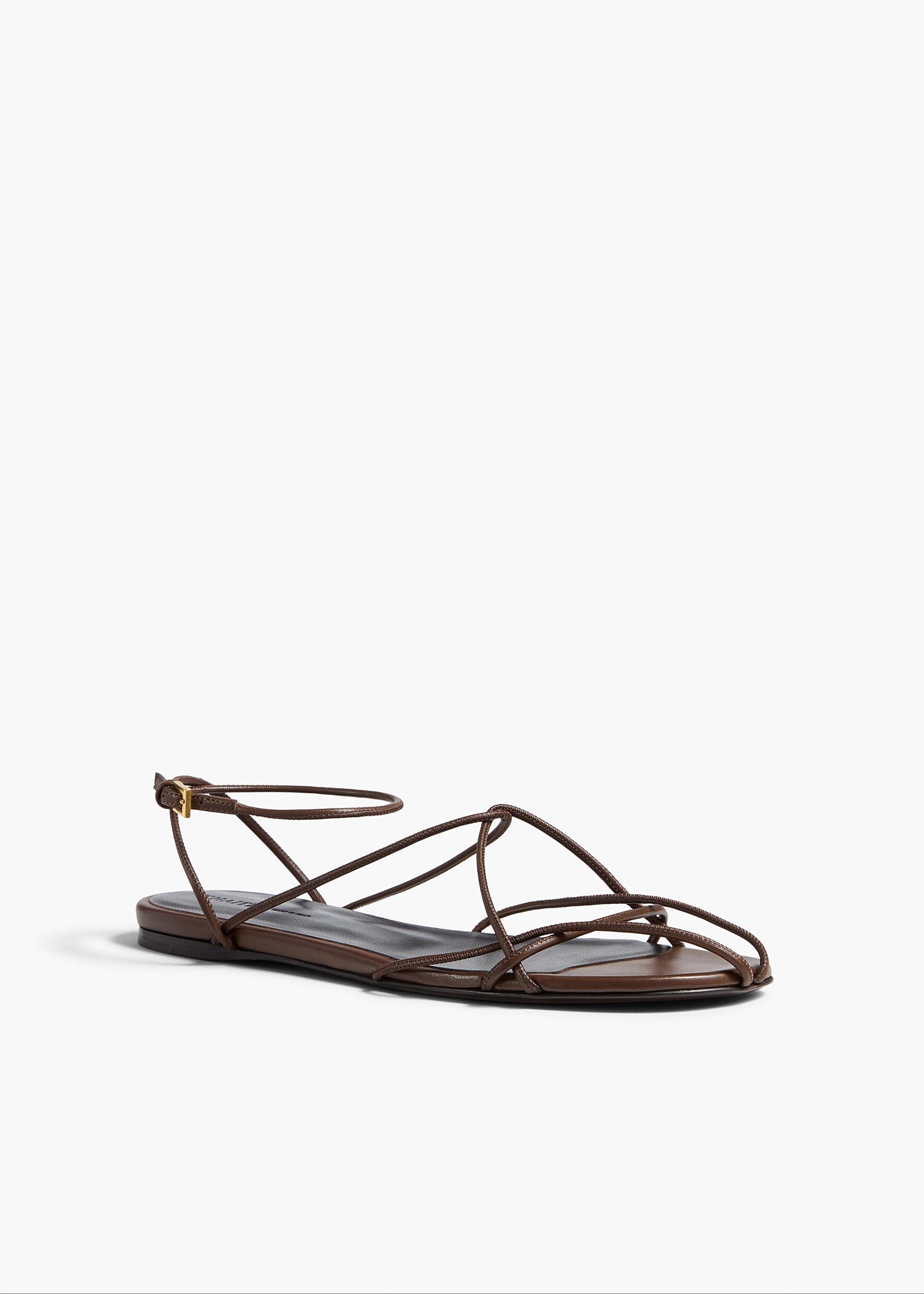 Loulou Flat Sandal in Cigar Leather