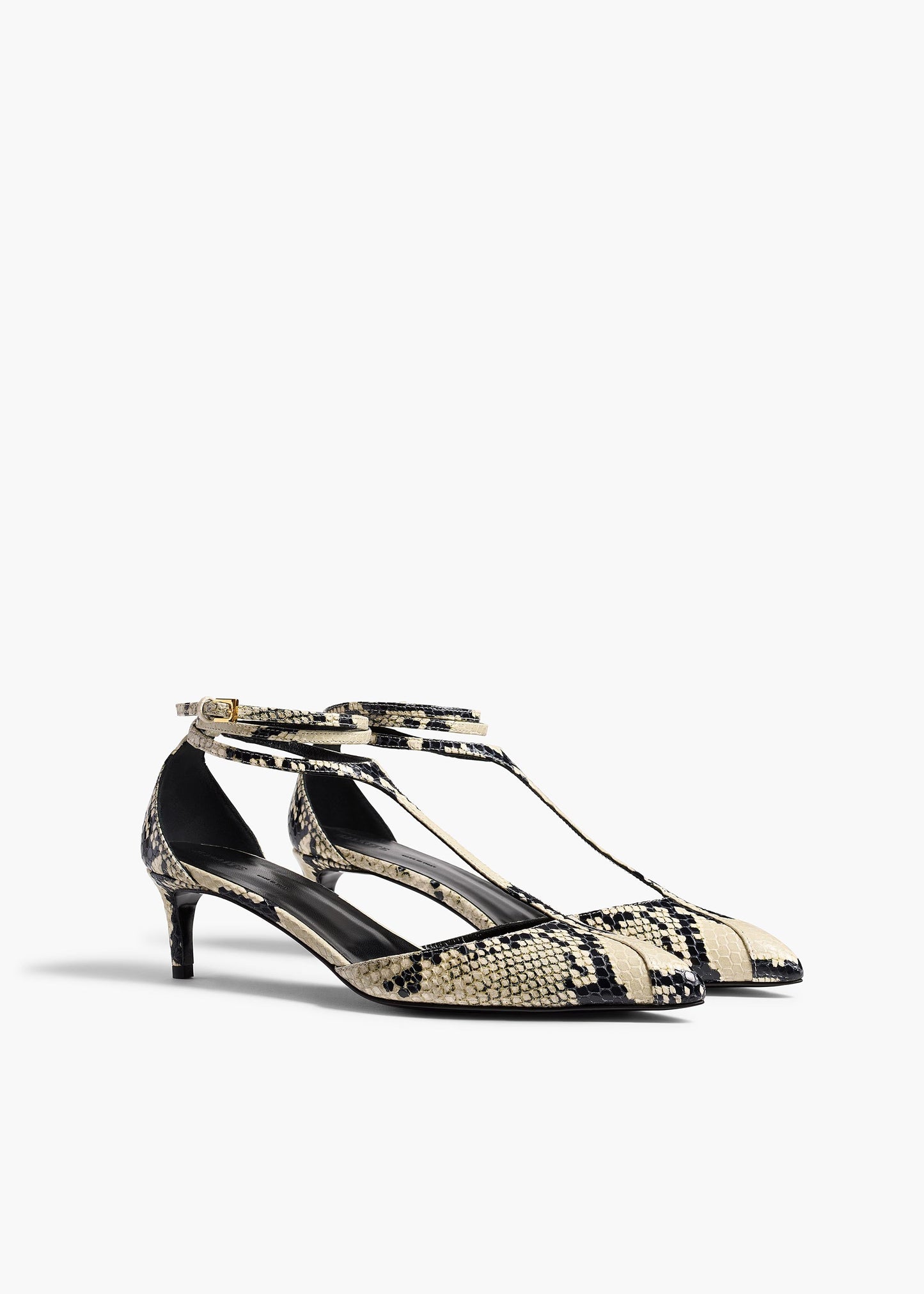 Mia Pump in Natural Python-Embossed Leather