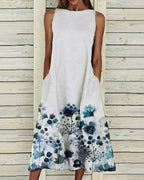 Alexandra Summer Dress for Women – Light Floral Midi Dress, Elegant for Sunny Days