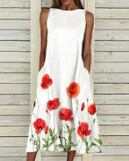Alexandra Summer Dress for Women – Light Floral Midi Dress, Elegant for Sunny Days