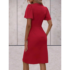 Brenda Wrap Dress for Women – Elegant Dress with Flowy Sleeves & V-Neckline for Evening