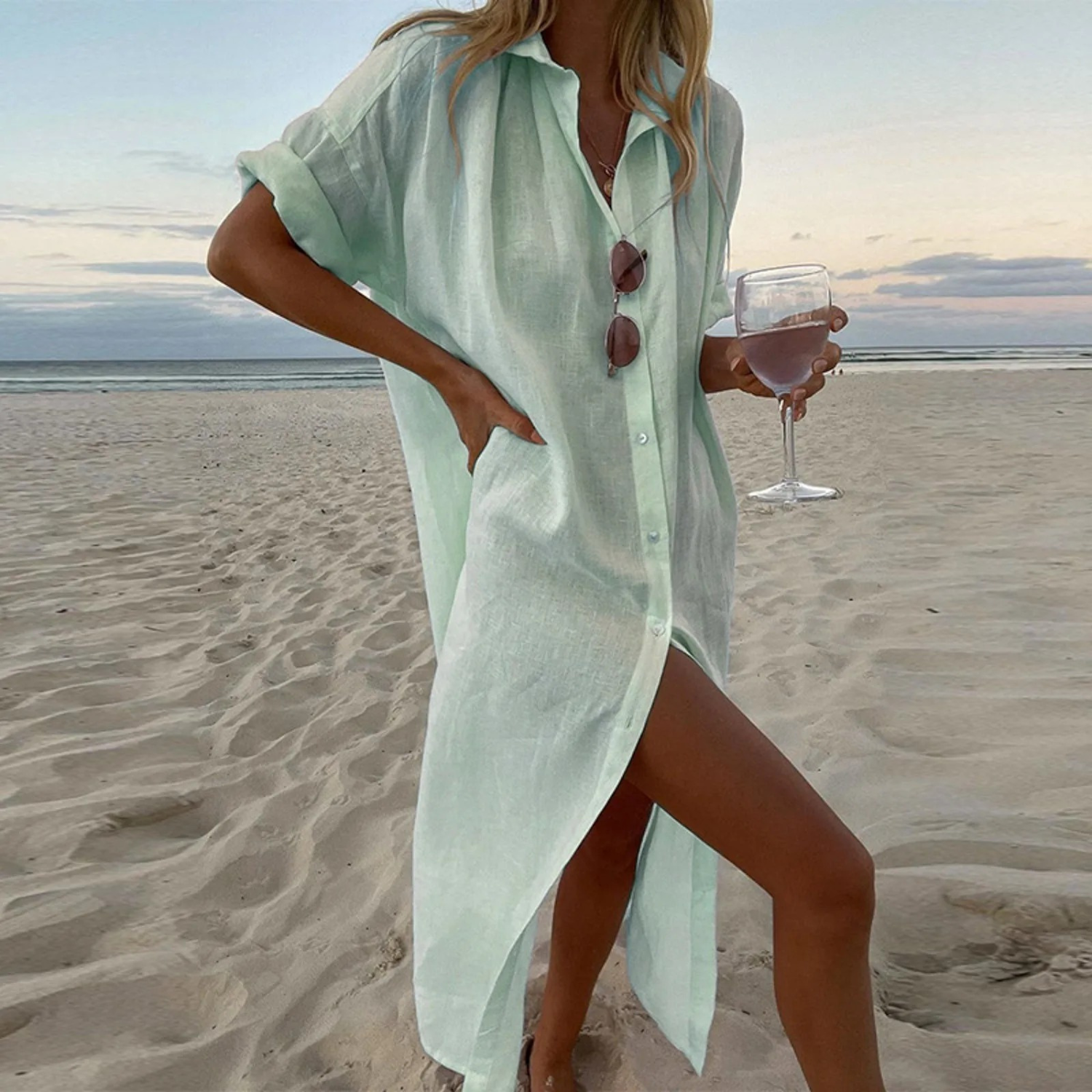 Zoya Shirt Dress for Women – Elegant Oversized Blouse with Comfortable Cut & Chic Look