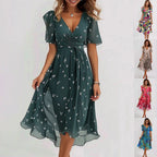 Aimee Midi Dress for Women – Flattering Cut with Vibrant Floral Print & Breathable Comfort