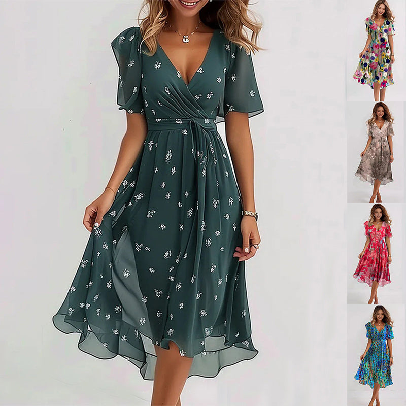 Aimee Midi Dress for Women – Flattering Cut with Vibrant Floral Print & Breathable Comfort