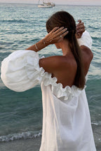Valentina Maxi Dress for Women – Boho Off-Shoulder Cotton Dress with Ruffles & Bardot Neckline