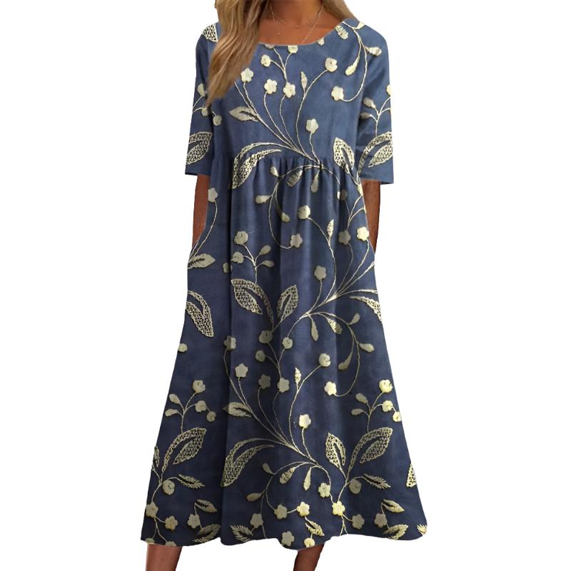 Joelle Midi Dress for Women – Flowy Floral Print, Comfortable Cut & Elegant Summer Style