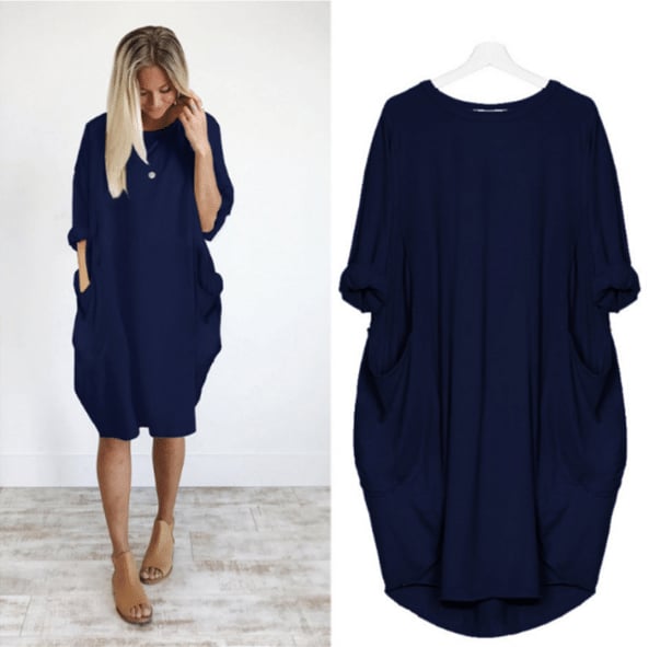 Delaney Summer Dress for Women – Light Fabric, Loose Cut & Chic Round Neck