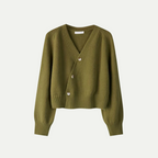 Eira Wool Cardigan for Women – Short Soft Knit with V-Neck & Button Closure, Elegant and Comfortable Cut