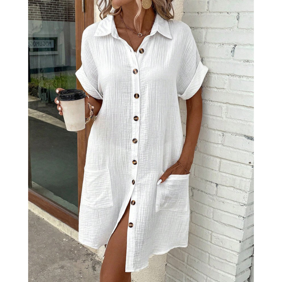 Gabriele Shirt Dress for Women – Elegant Summer Dress with Defined Waist & Airy Cut