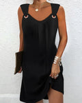 Aitana Summer Dress for Women – Elegant Sleeveless Dress in Soft Fabric with Trendy Knee-Length Design