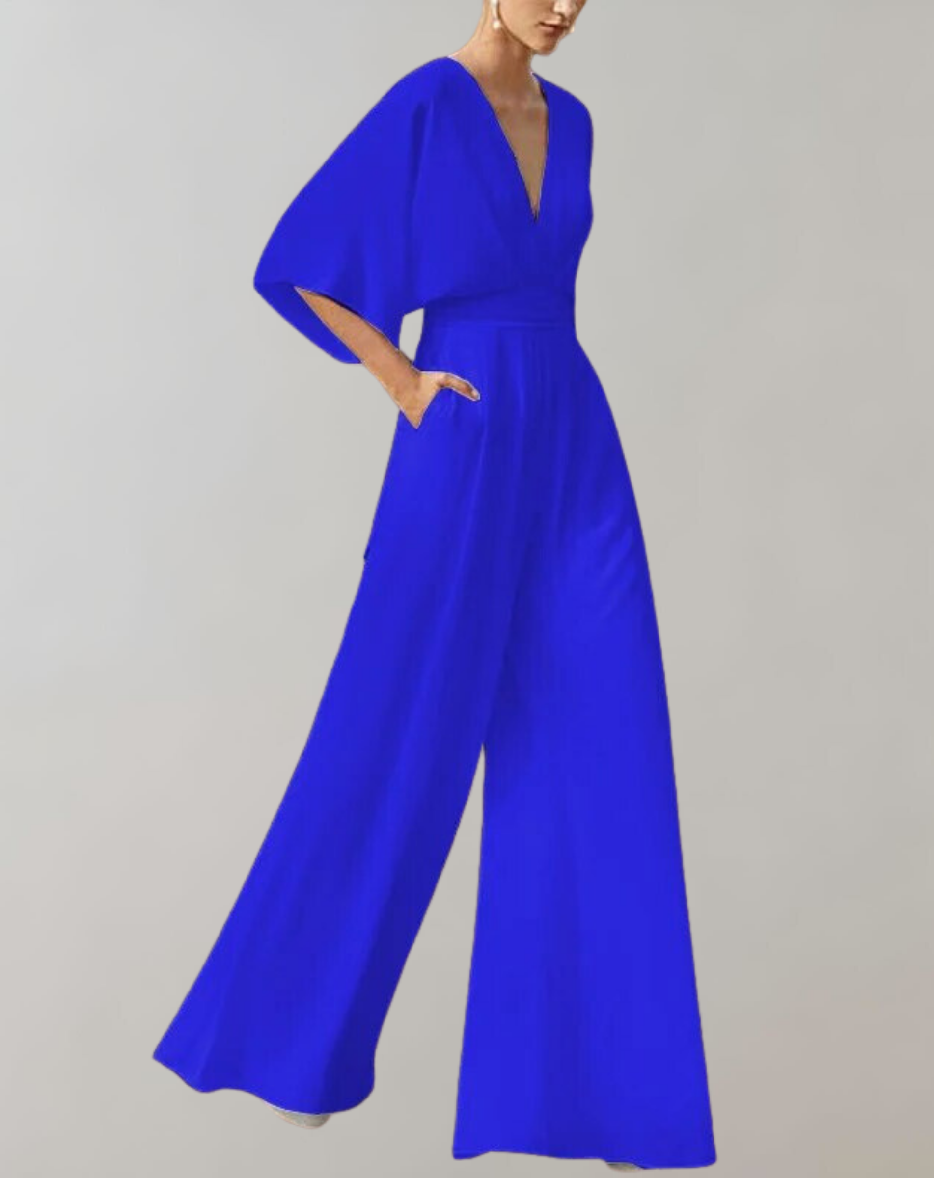 Suzette Jumpsuit for Women – Elegant Jumpsuit with Plunging Neckline & Wide Legs for a Refined Look