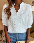 Emelia Blouse for Women – Elegant Top with Puff Sleeves & Comfortable Cut
