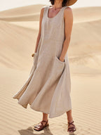 Elise Cotton Dress for Women – Soft, Breathable & Handy Pockets for Everyday Comfort