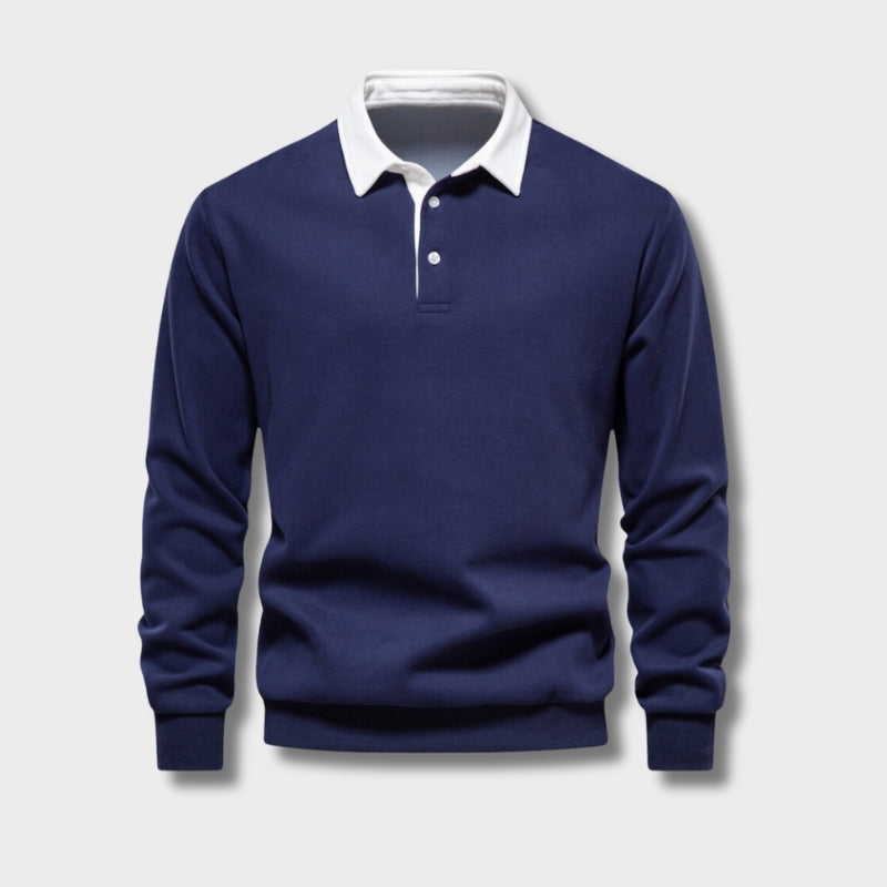 Hugo Polo Sweater for Men – Breathable Long-Sleeve Sweater with Classic Collar & Timeless Style
