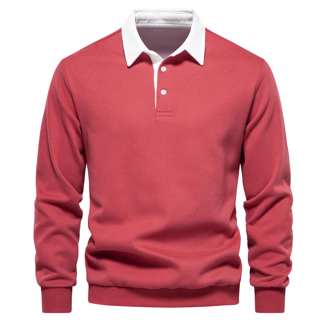 Hugo Polo Sweater for Men – Breathable Long-Sleeve Sweater with Classic Collar & Timeless Style