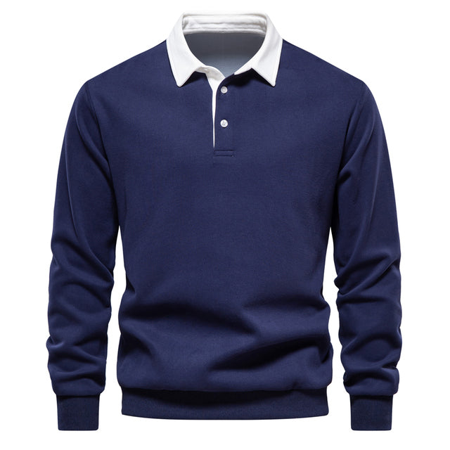 Hugo Polo Sweater for Men – Breathable Long-Sleeve Sweater with Classic Collar & Timeless Style