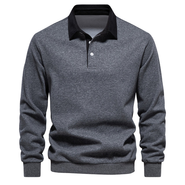 Hugo Polo Sweater for Men – Breathable Long-Sleeve Sweater with Classic Collar & Timeless Style