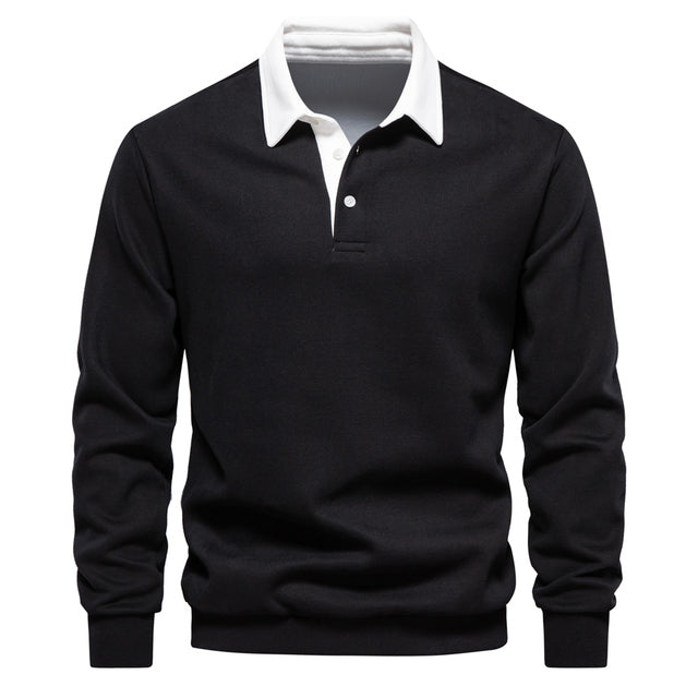 Hugo Polo Sweater for Men – Breathable Long-Sleeve Sweater with Classic Collar & Timeless Style