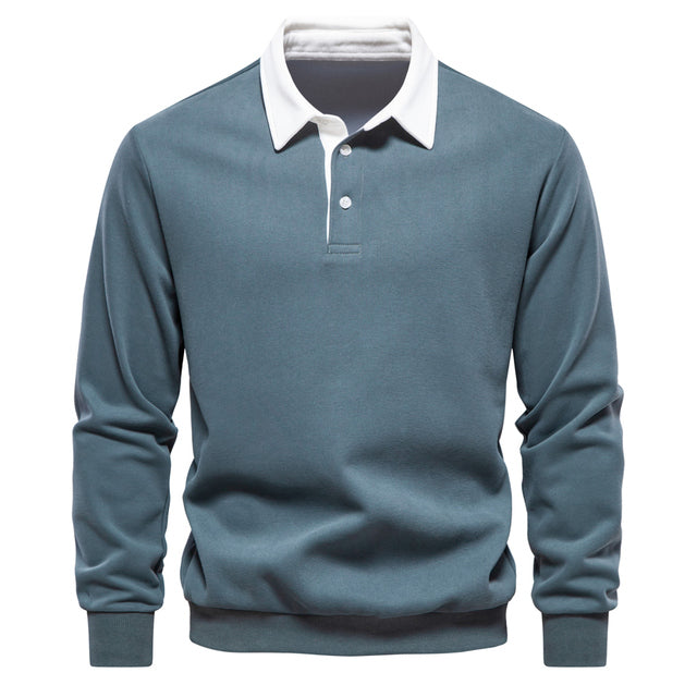 Hugo Polo Sweater for Men – Breathable Long-Sleeve Sweater with Classic Collar & Timeless Style