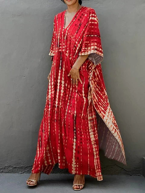 Janne Long Kaftan Dress for Women – Light and Flowy Summer Maxi Dress in Boho Chic Style