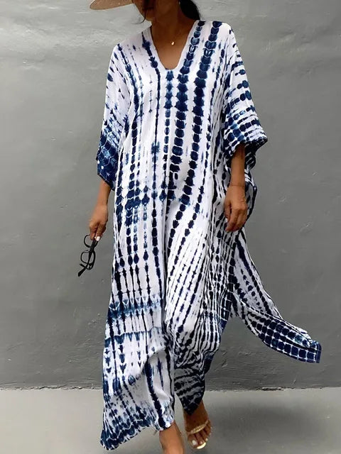 Janne Long Kaftan Dress for Women – Light and Flowy Summer Maxi Dress in Boho Chic Style