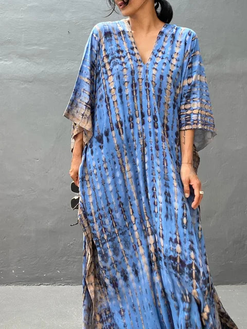 Janne Long Kaftan Dress for Women – Light and Flowy Summer Maxi Dress in Boho Chic Style