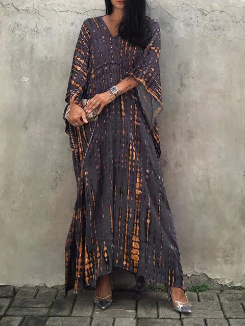 Janne Long Kaftan Dress for Women – Light and Flowy Summer Maxi Dress in Boho Chic Style